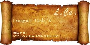 Lengyel Csák névjegykártya